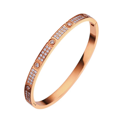 Gold Zircon & Cross Nut Nail Bracelet