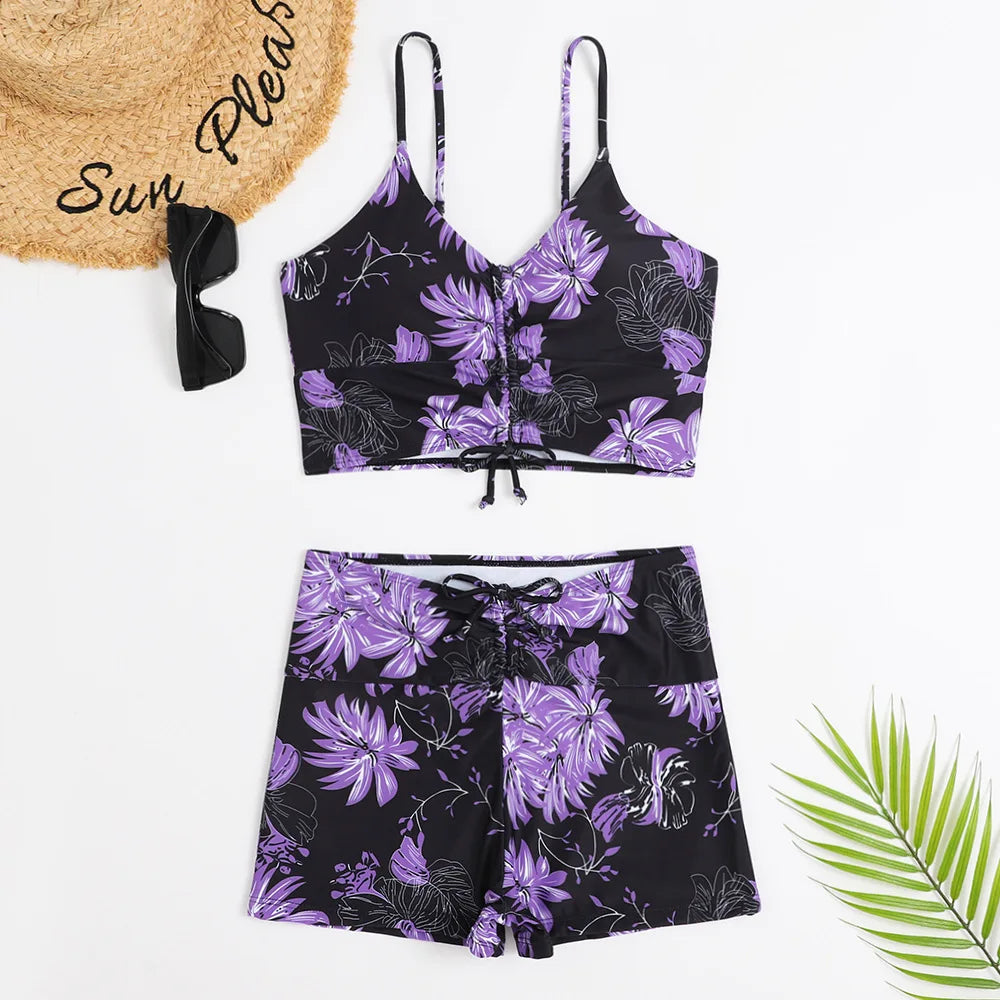 Women's High Waist Floral Bikini