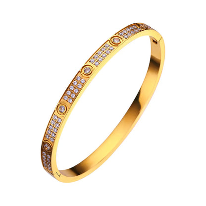 Gold Zircon & Cross Nut Nail Bracelet