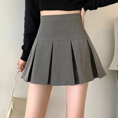 Vintage Gray Pleated Mini Skirt