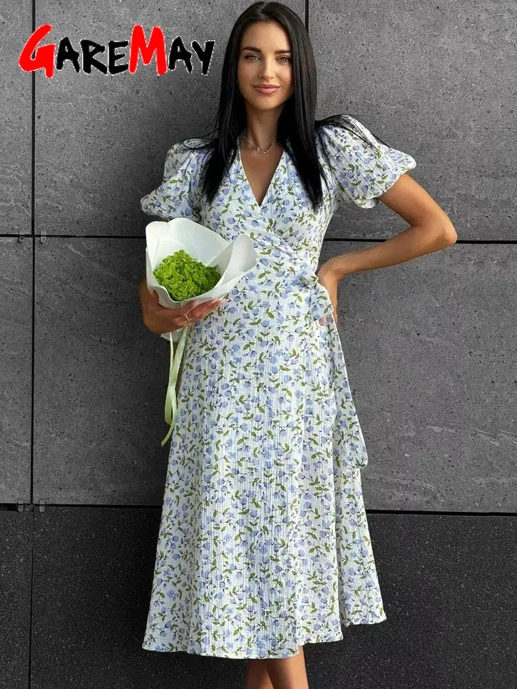 Women's Elegant Cotton A-Line Midi Dress