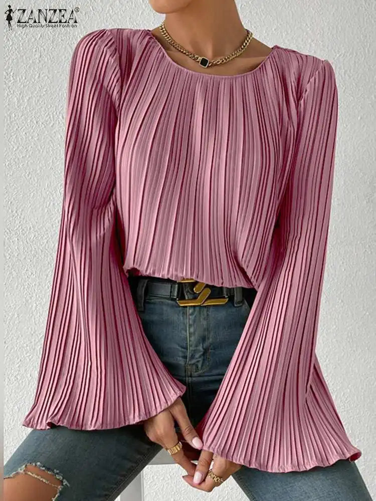 Elegant Flare Sleeve Blouse