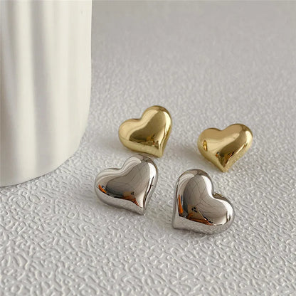 LATS Gold Heart Stud Earrings