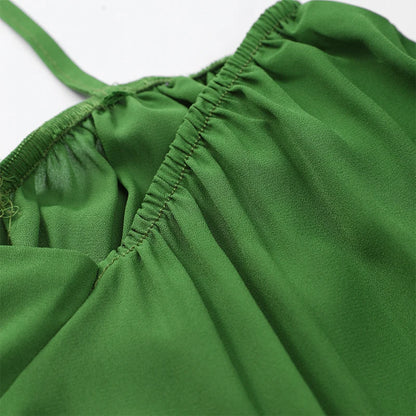 Elegant Green Ruffled Mini Dress