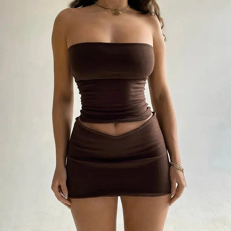 Dulzura 2-Piece Tube Top & Mini Skirt Set