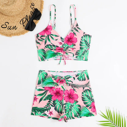 Women's High Waist Floral Bikini