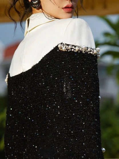 Elegant Patchwork Sequin Mini Dress