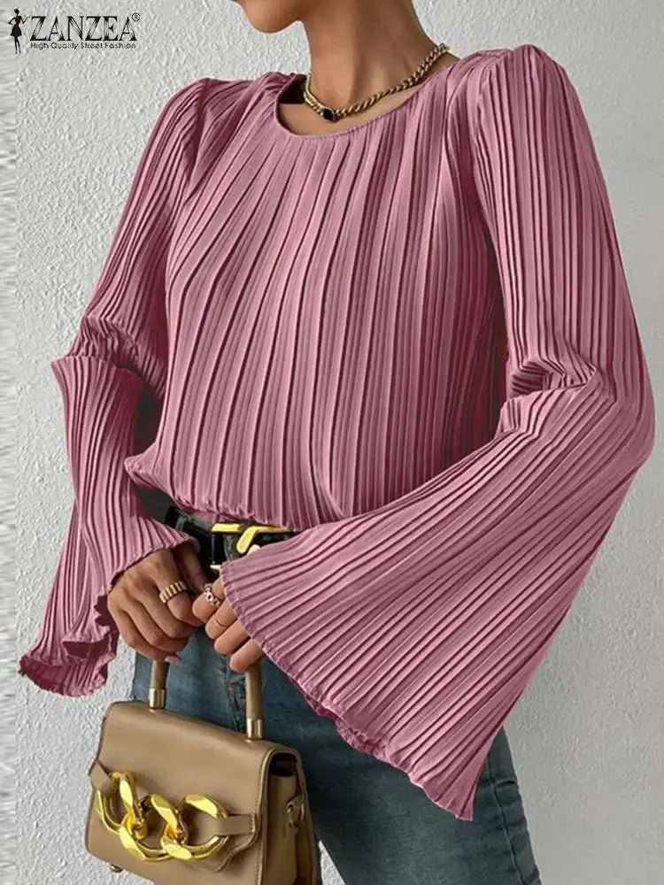 Elegant Flare Sleeve Blouse